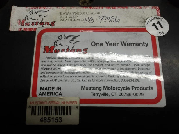 Siedzenie fotel kanapa kierowcy MUSTANG KAWASAKI VN 2000 VULCAN 2004-2009   PN. 4-VC2